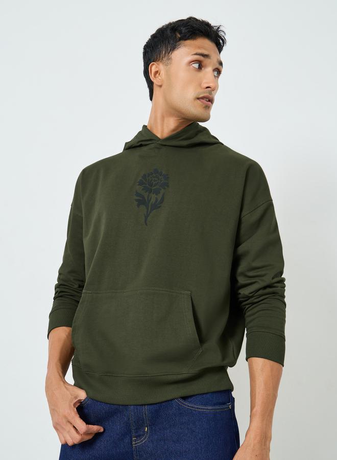 ستايلي هودي فليس بطبعة زهور - Image 3